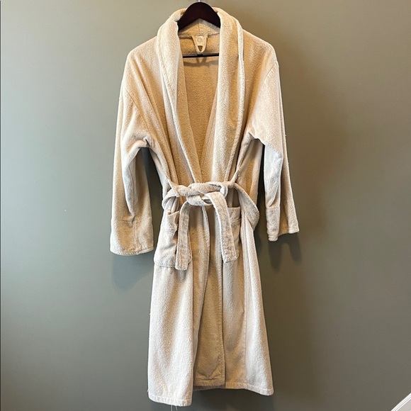 President Choice Other - Towel Plush Robe Cream Bathrobe wt Belt Long Sleeve Comfortable Soft 100% Cotton